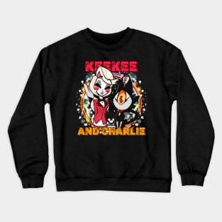 Hazbin Hotel Keekee And Charlie With Rainbow Circle Frame Crewneck Sweatshirt